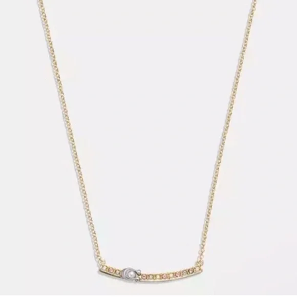 Coach Gold and Silver Necklace with Yellow Accents - Picture 3 of 3